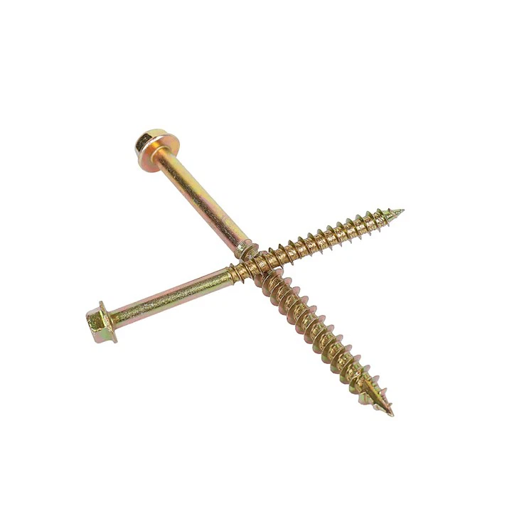 Hex Flange Head Yellow Zinc Plated Wood Screw